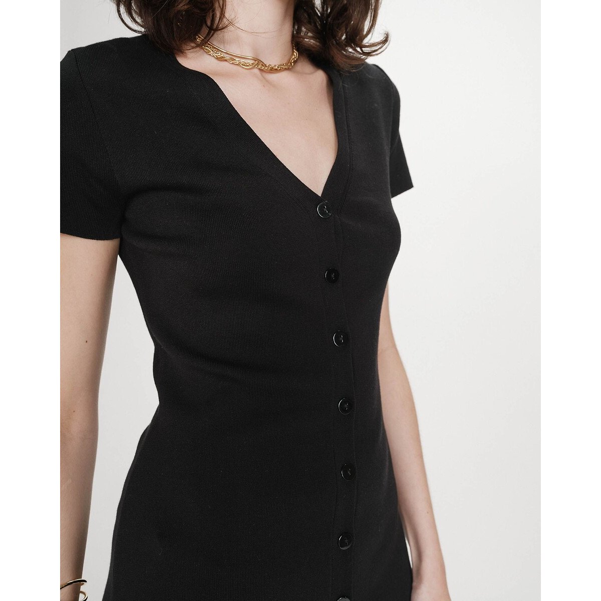 Robe courte en maille VENEZUELA noir, GRACE & MILA