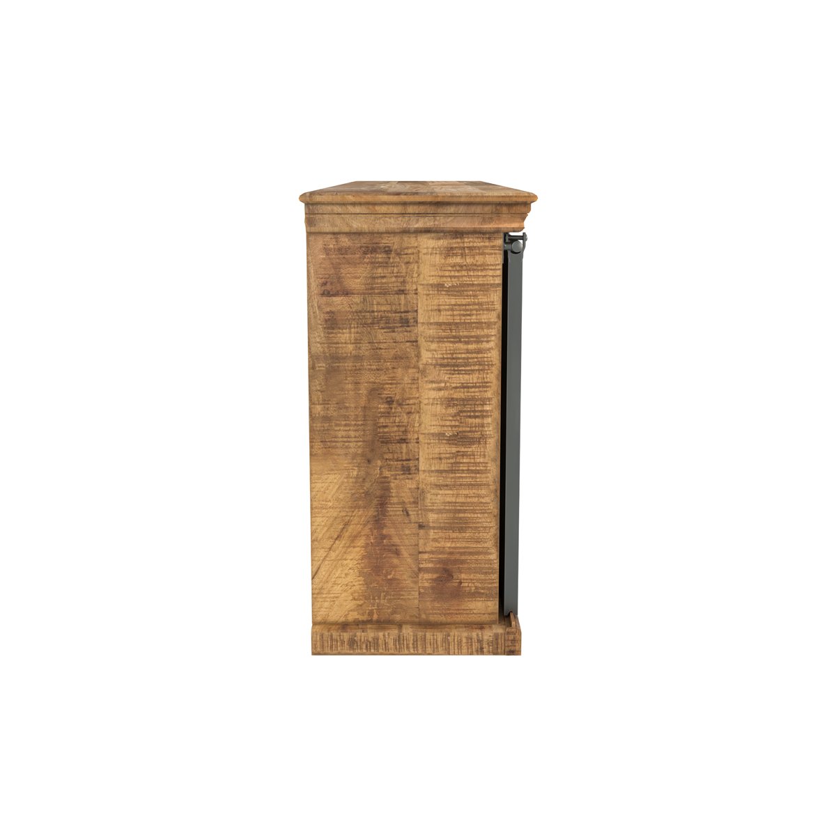 Grand buffet en bois et métal 3 portes 3 tiroirs - TABUK bois foncé et métal gris foncé, MAISON PAVANE