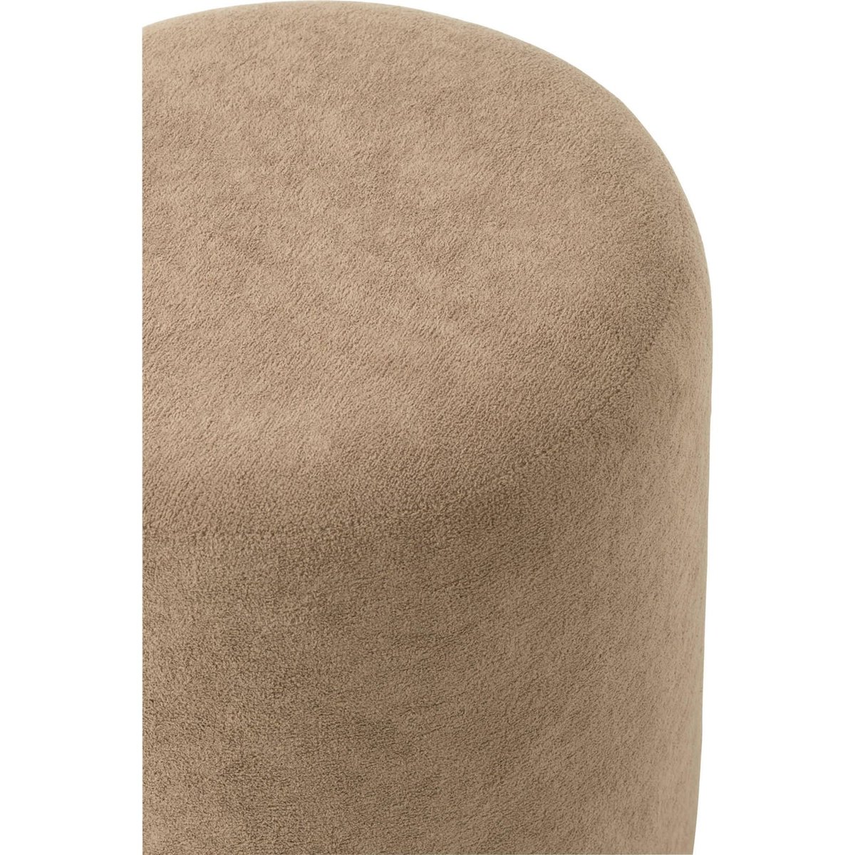 Pouf rond en tissu taupe beige, RECOLLECTION