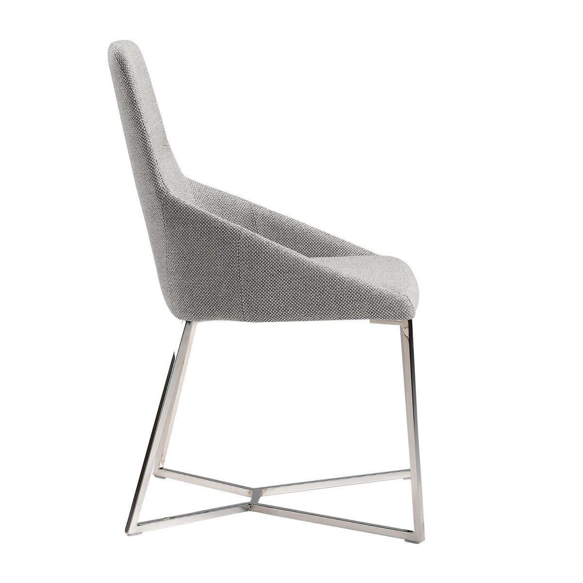 Chaise en tissu et pieds en acier chromé gris | acier, ANGEL CERDA