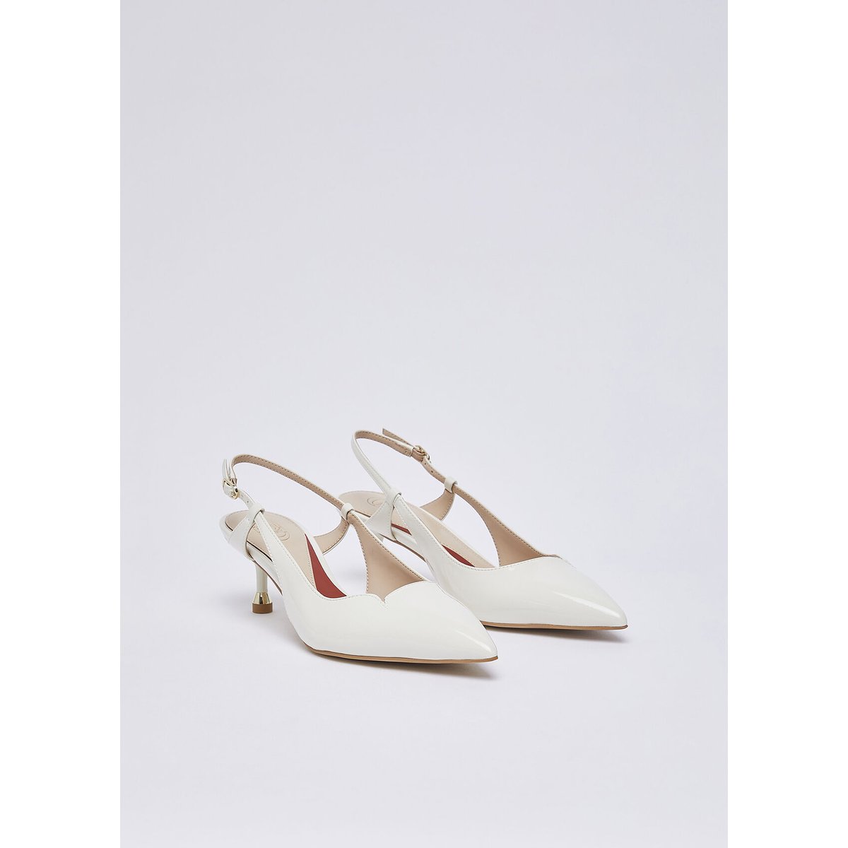 Slingbacks en cuir nappa lait, LIU JO