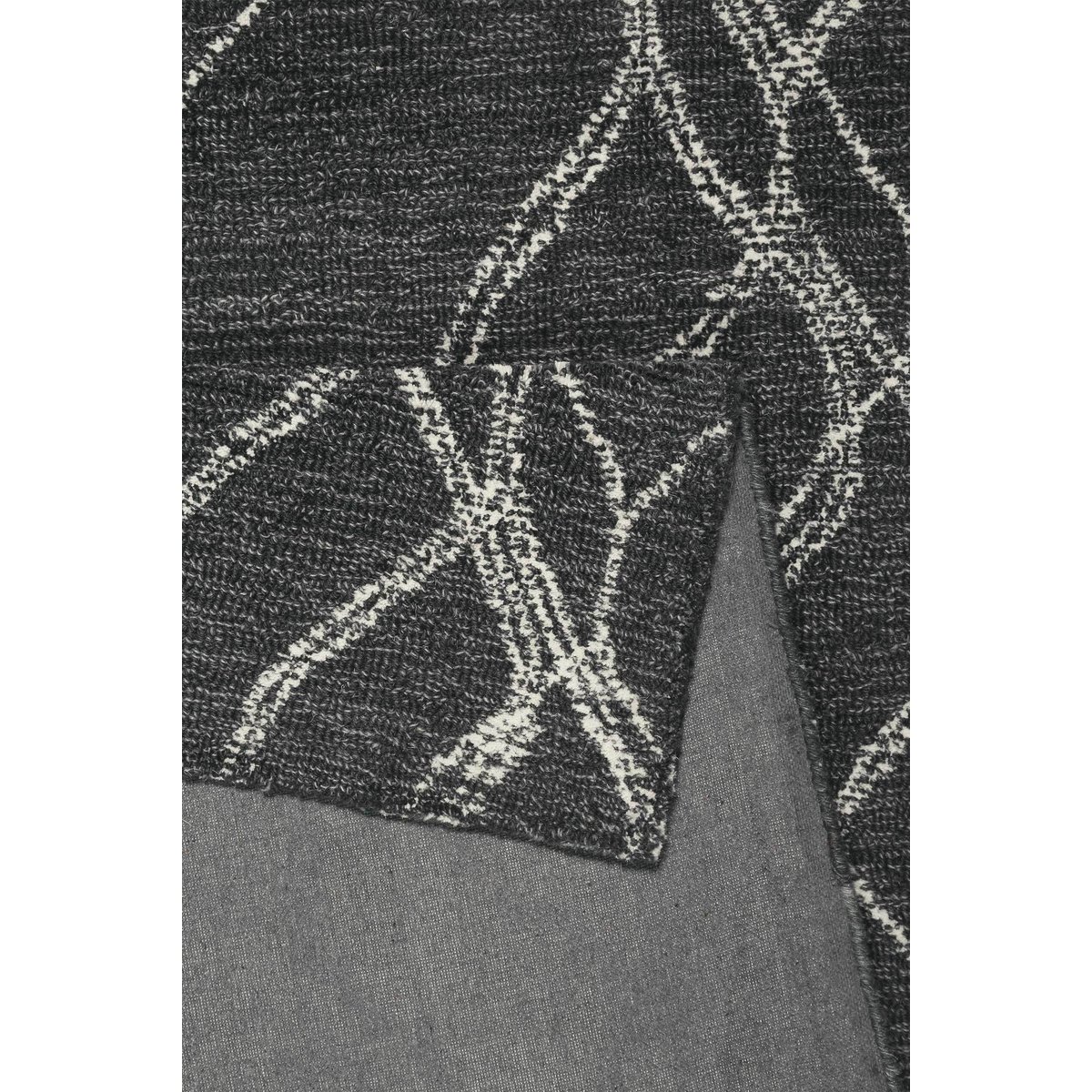 Tapis pure laine tissé main chic ,  HENDRIK anthracite, WECON HOME