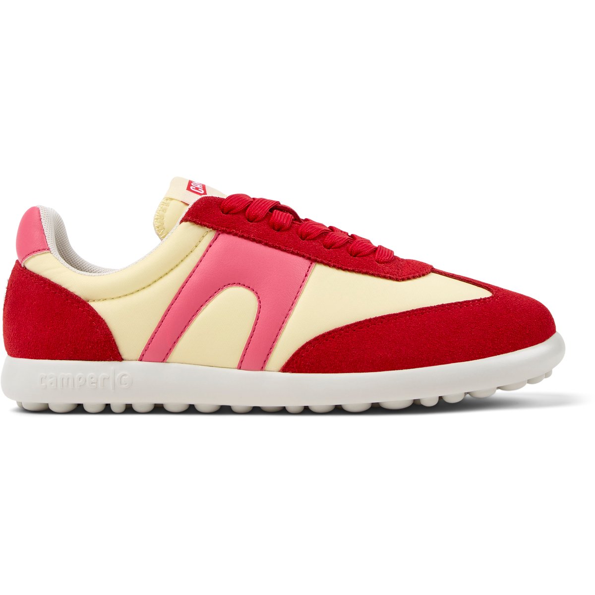 Baskets Cuir PELOTAS XLF jaune rouge, CAMPER