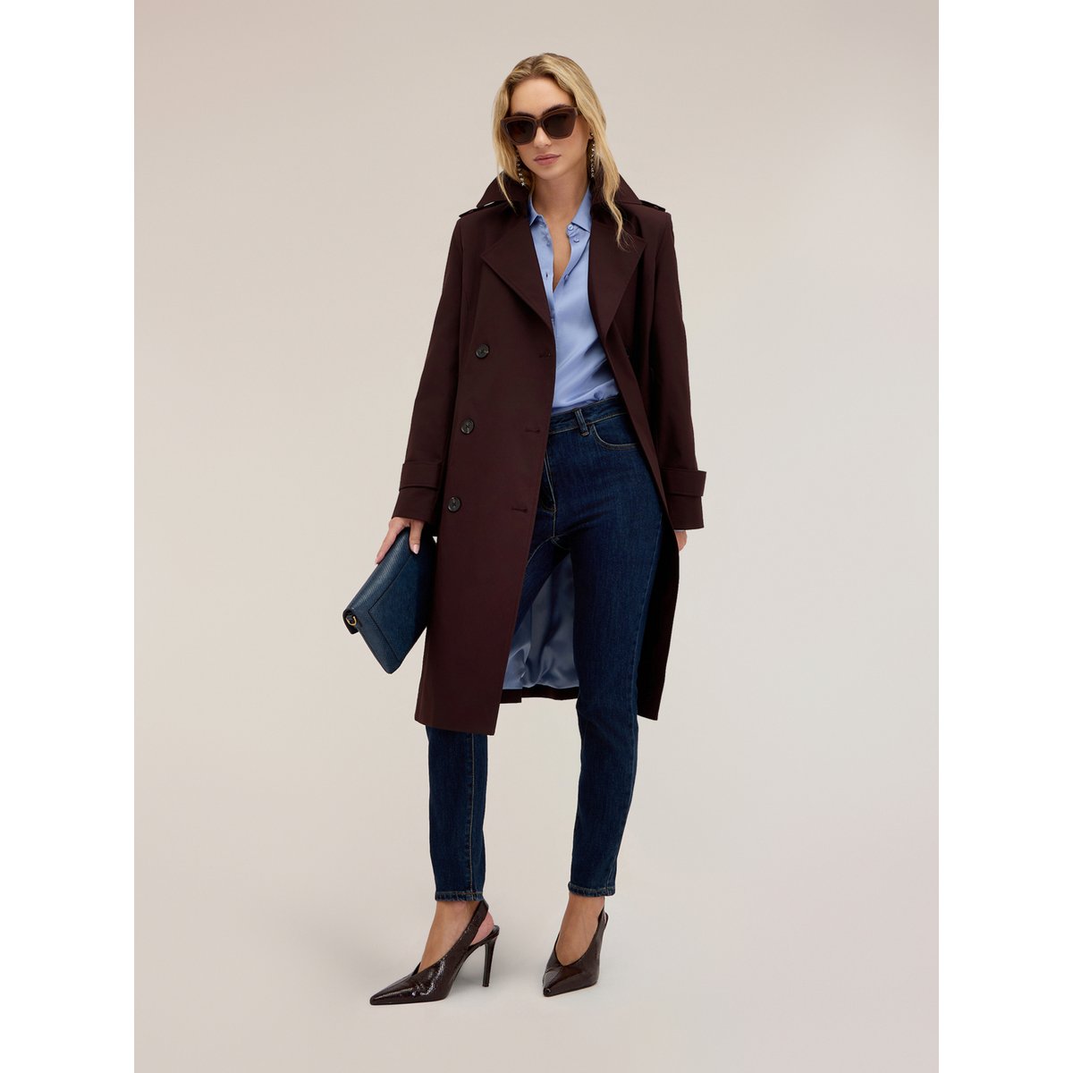 Trench-coat croisé marron, MOTIVI