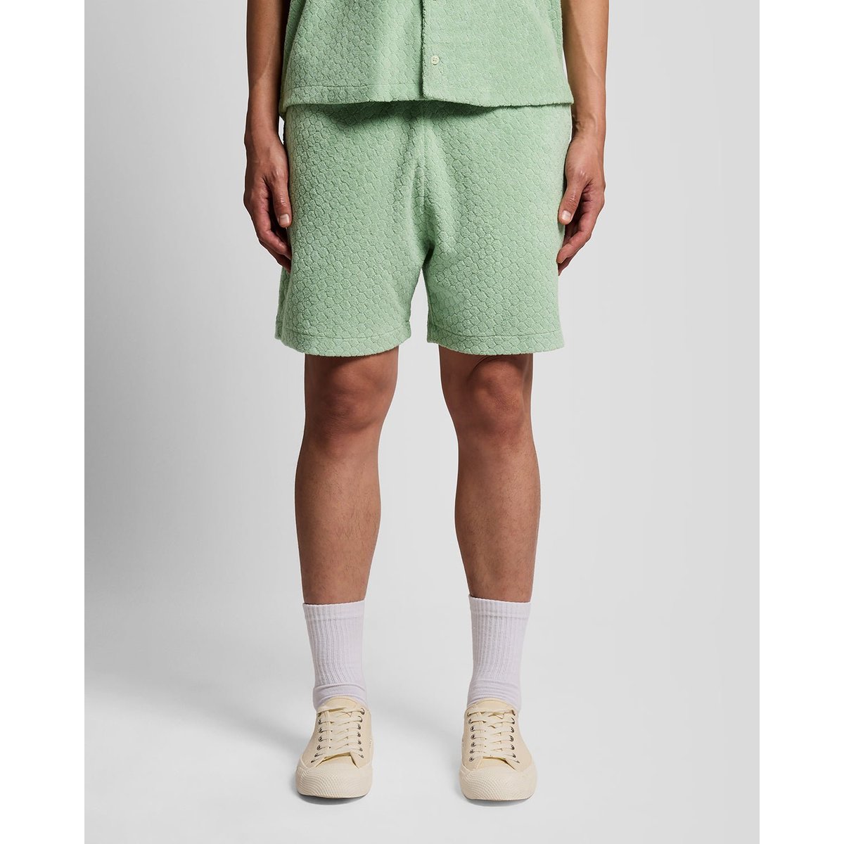 Short effet nid d’abeille en éponge vert misty sauge, LYLE & SCOTT
