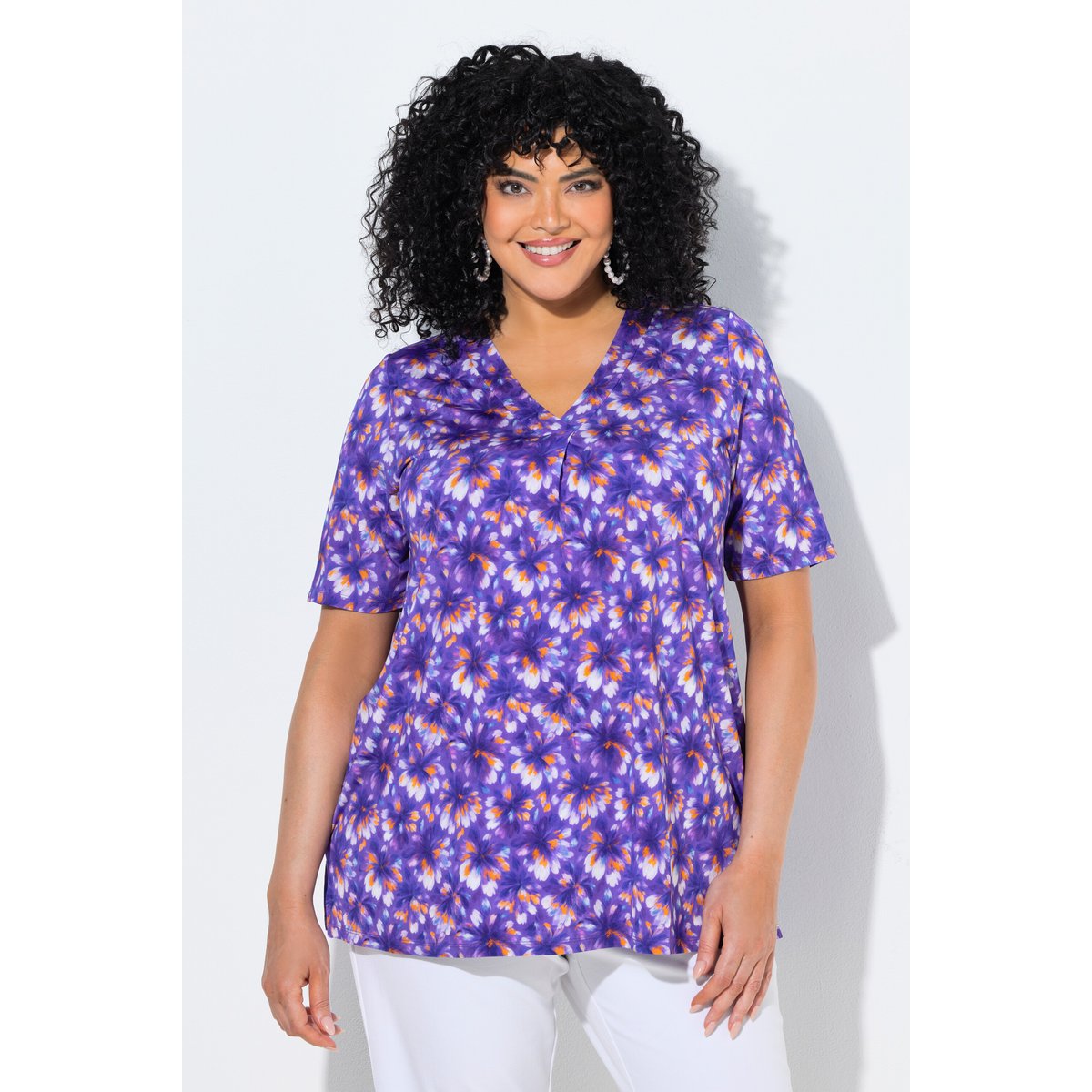 T-shirt au tombé fluide ultra violet, ULLA POPKEN