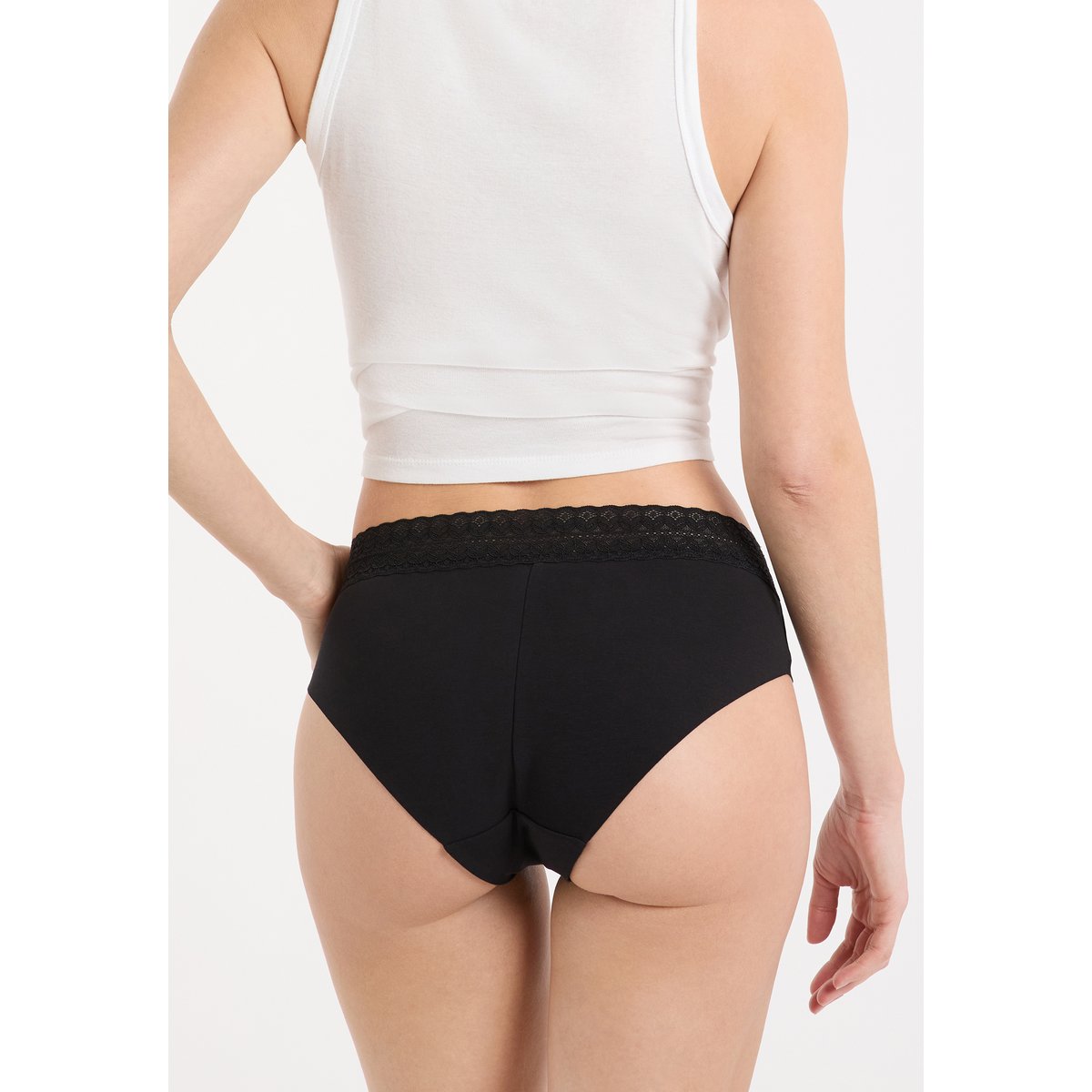 Shorty en coton INVISIBLE W24 noir, ETAM