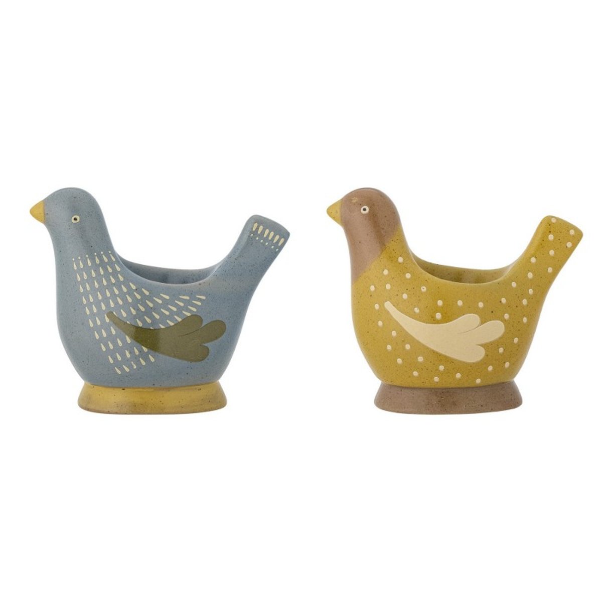 Coquetier poule grès  Birdy set de 2 multicolore, BLOOMINGVILLE