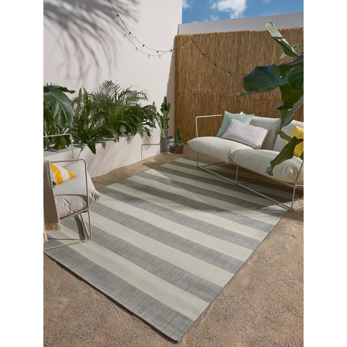 Tapis d'extérieur & intérieur METRO gris, BENUTA 
