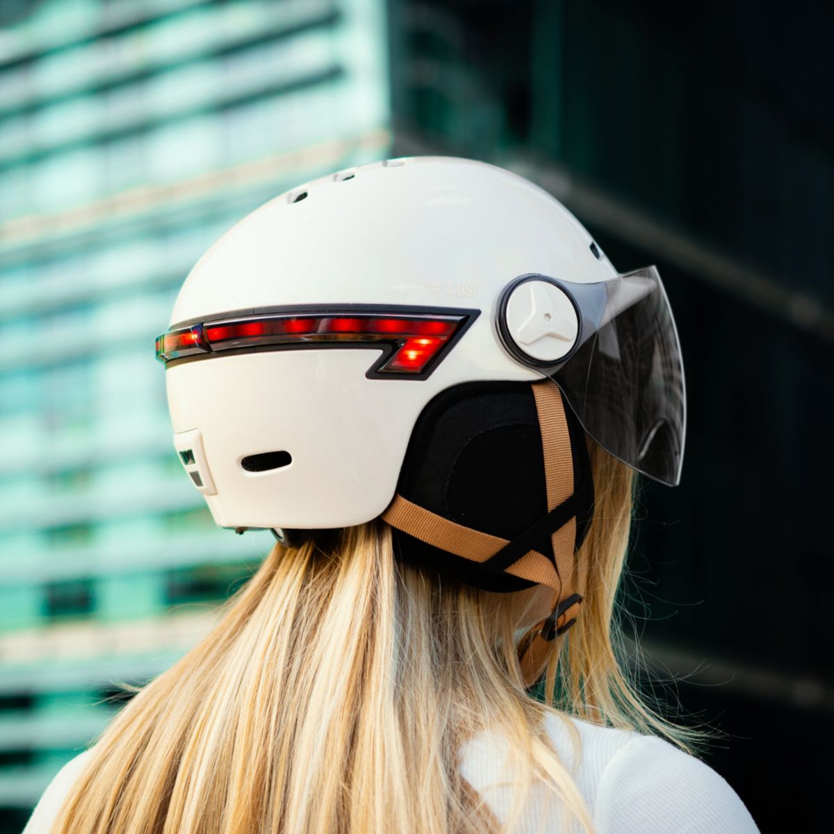Casque trottinette Led Glow crème taille L crã¨me, CASR