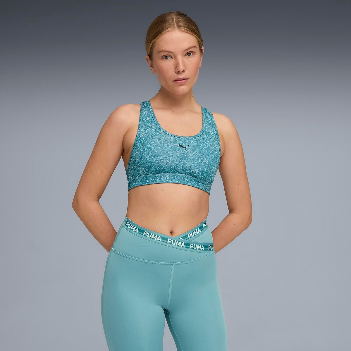 Brassière de sport élastique 4KEEPS imprimé bleu, PUMA