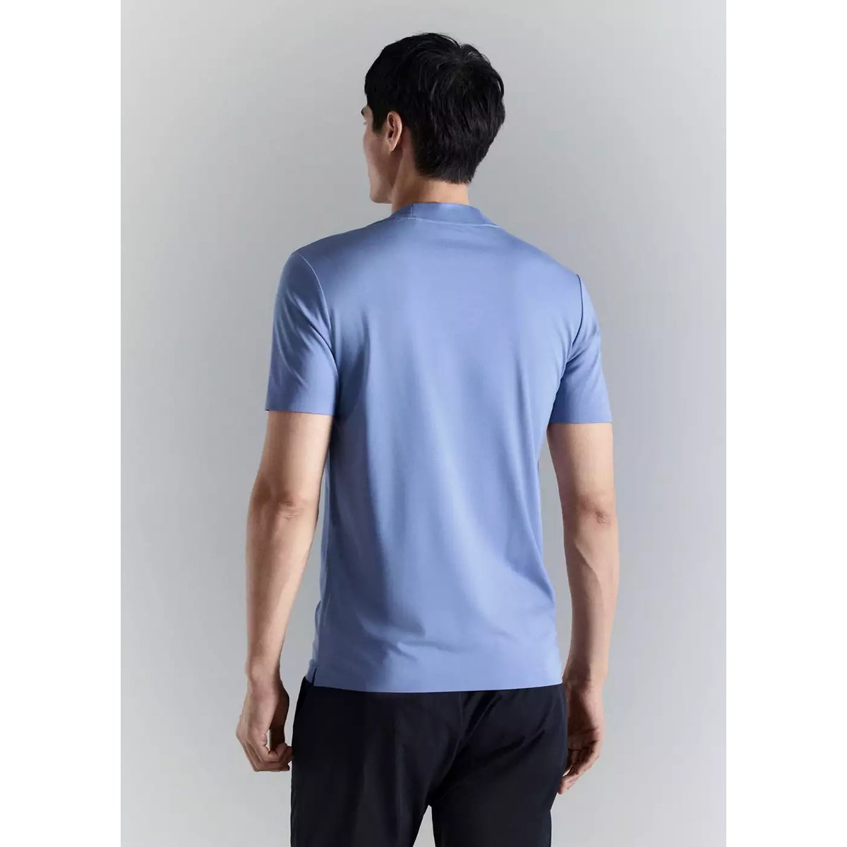 T-shirt slim-fit comfort stretch Coolmax ® bleu porcelaine, MANGO MAN