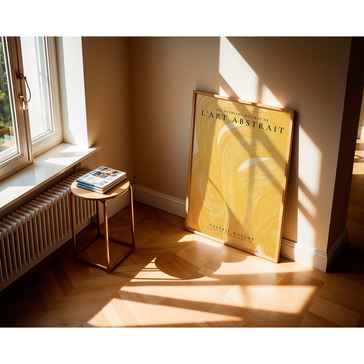 Affiche avec tableau décoratif, 50 x 70 cm beige, HANNUN