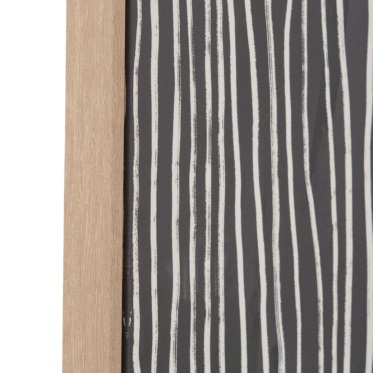 120x90cm Black and Cream Abstract Canvas with Natural Frame cream, SO'HOME