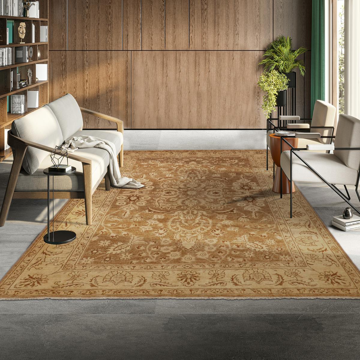 Authentique tapis d'Orient fait main en laine ZIEGLER 11 marron, UN AMOUR DE TAPIS