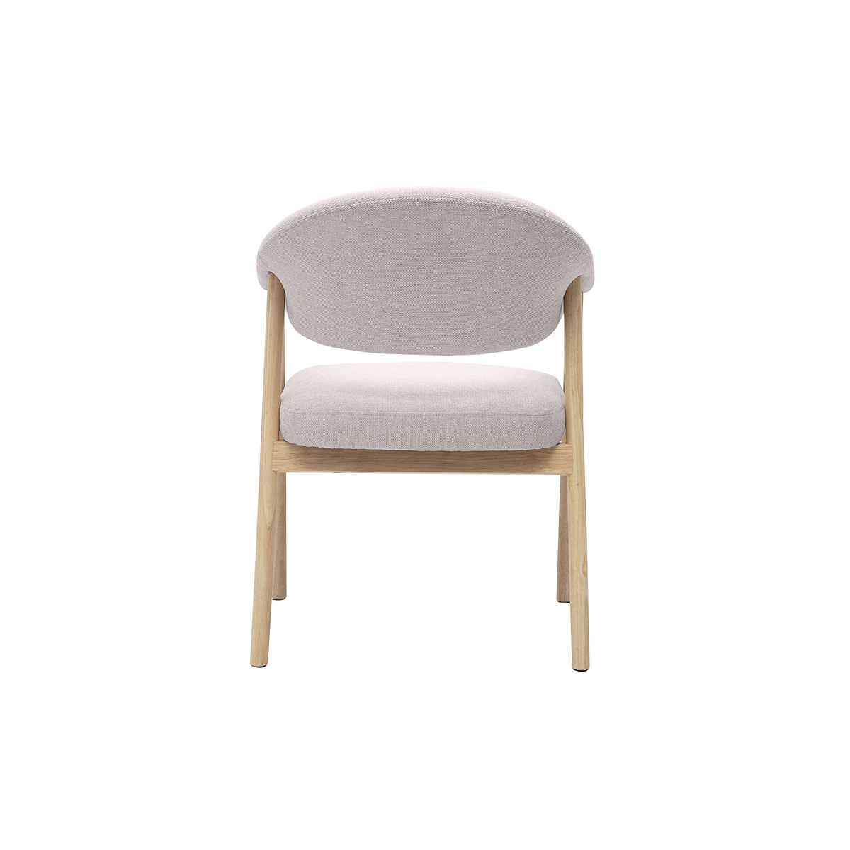 Chaises en tissu effet velours texturé beige et bois clair (lot de 2) GIULIA beige, MILIBOO