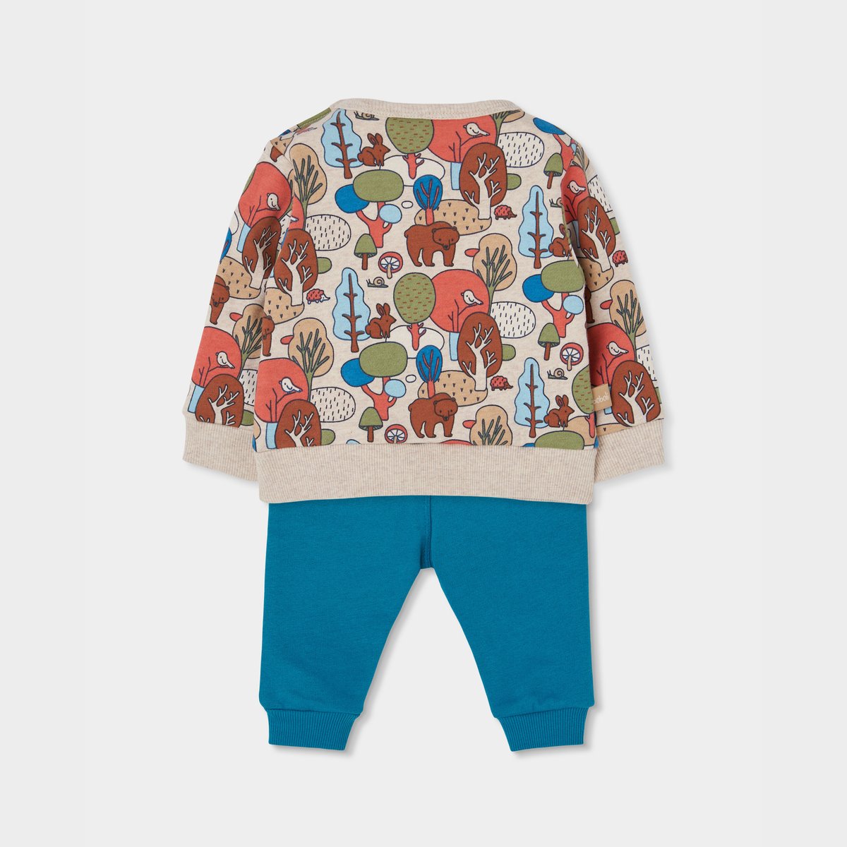 Ensemble en maille bébé garçon imprimé forêt avec lapin multicolore, BOBOLI