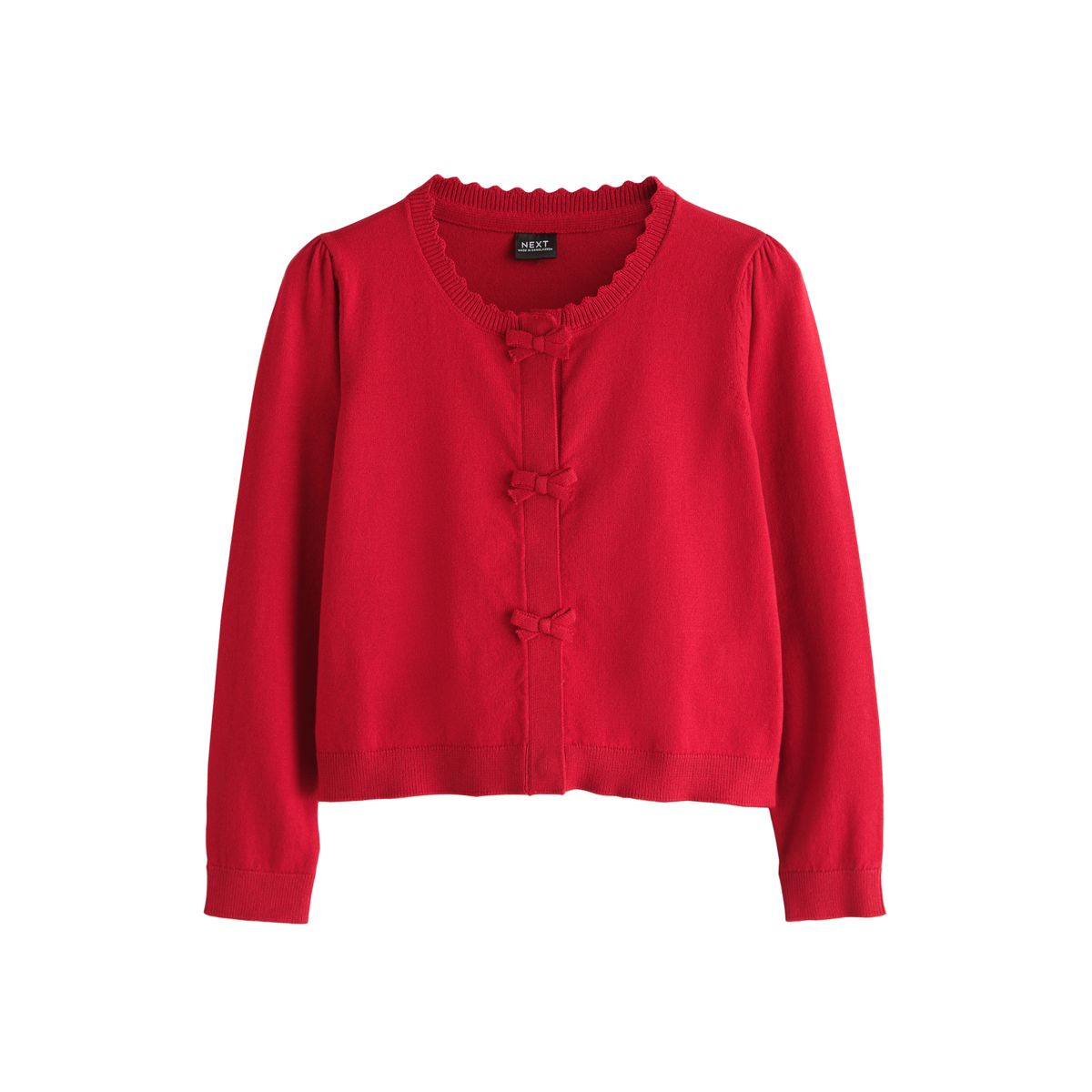 Cardigan en coton majoritaire à nœud rouge, NEXT