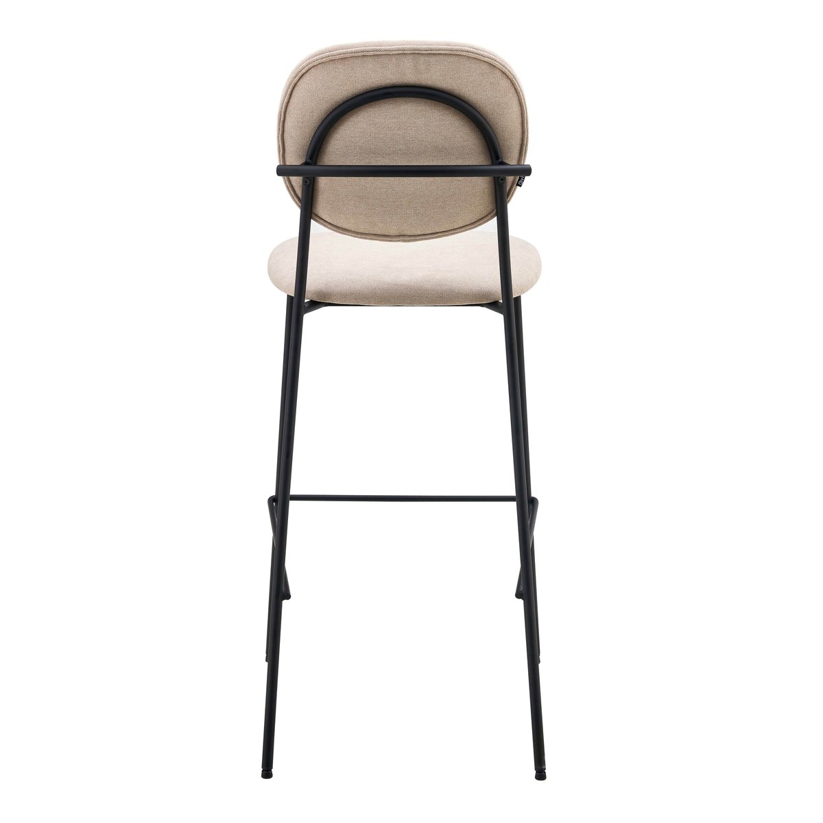 Lot de 2 chaises hautes en acier et tissu, LYA beige, OVIALA