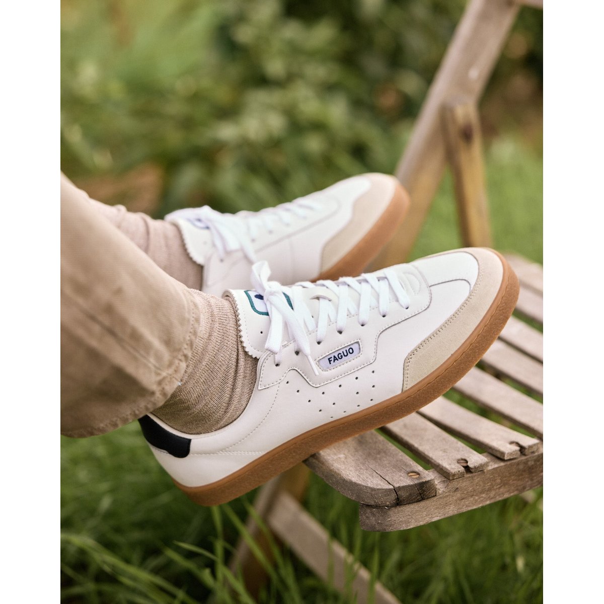 Baskets cuir LUMBO blanc, FAGUO