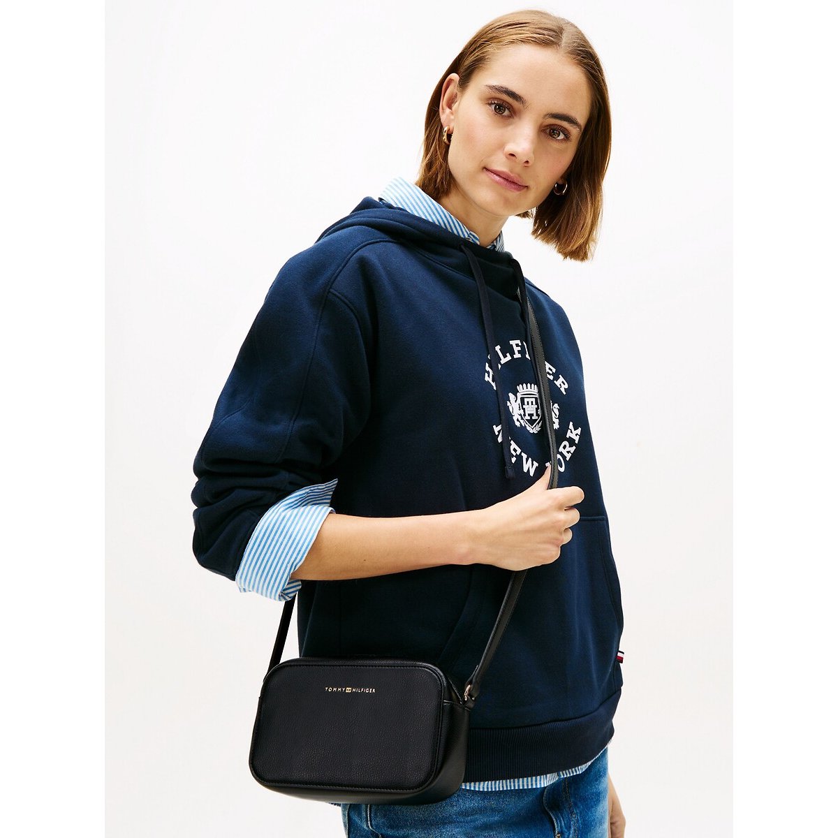 Camera bag con tracolla, TH LOGO nero , TOMMY HILFIGER