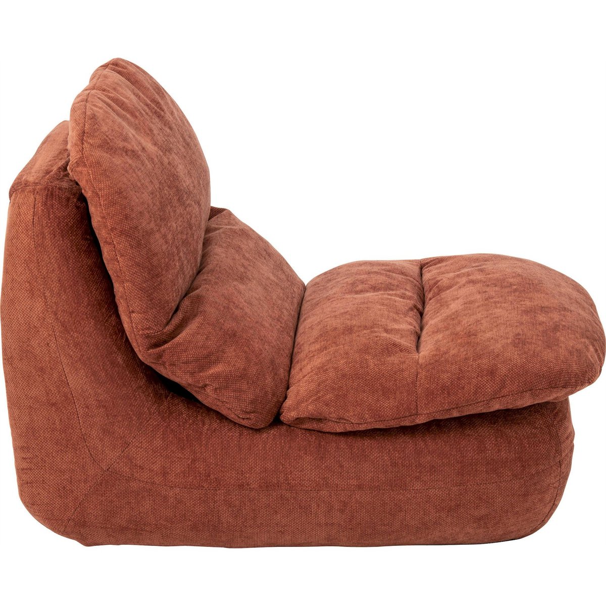Chaise longue en tissu moelleuse rouille, RECOLLECTION