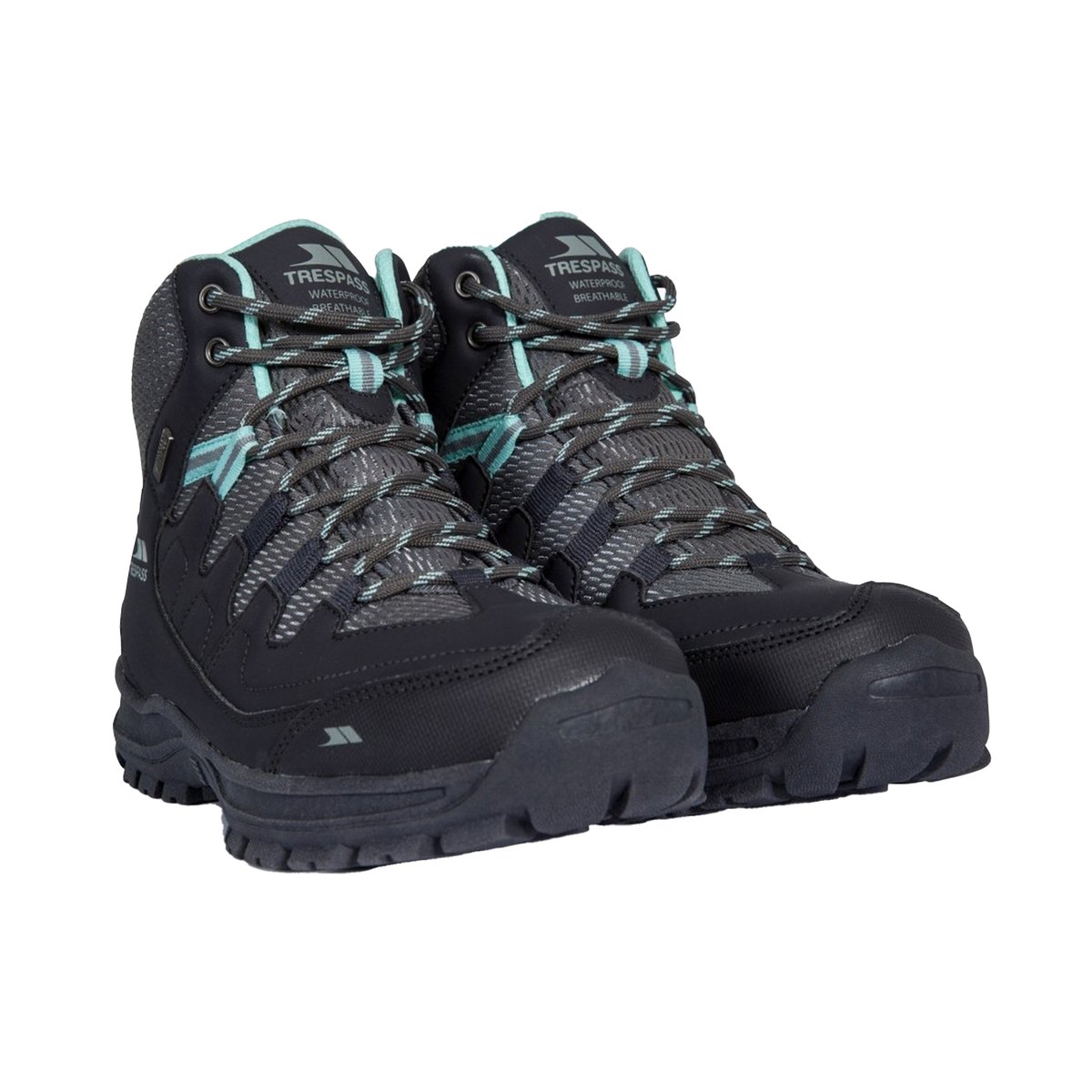 Chaussures montantes de randonnée imperméables MITZI gris foncé, TRESPASS