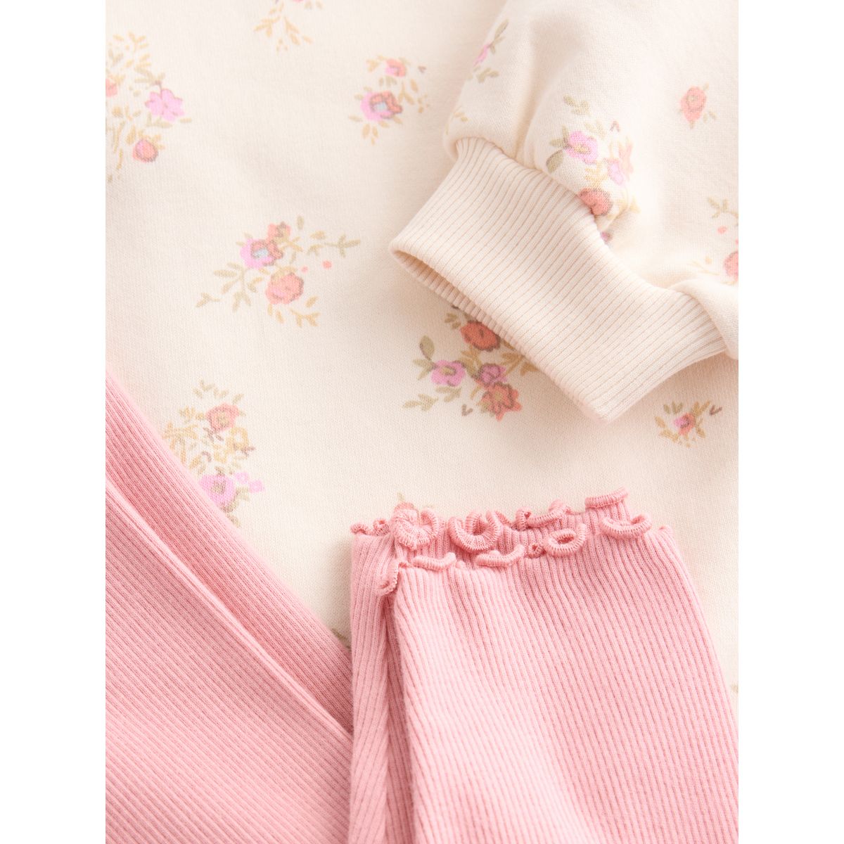 Ensemble legging et sweat avec col imprimé floral ditsy rose pâle, NEXT