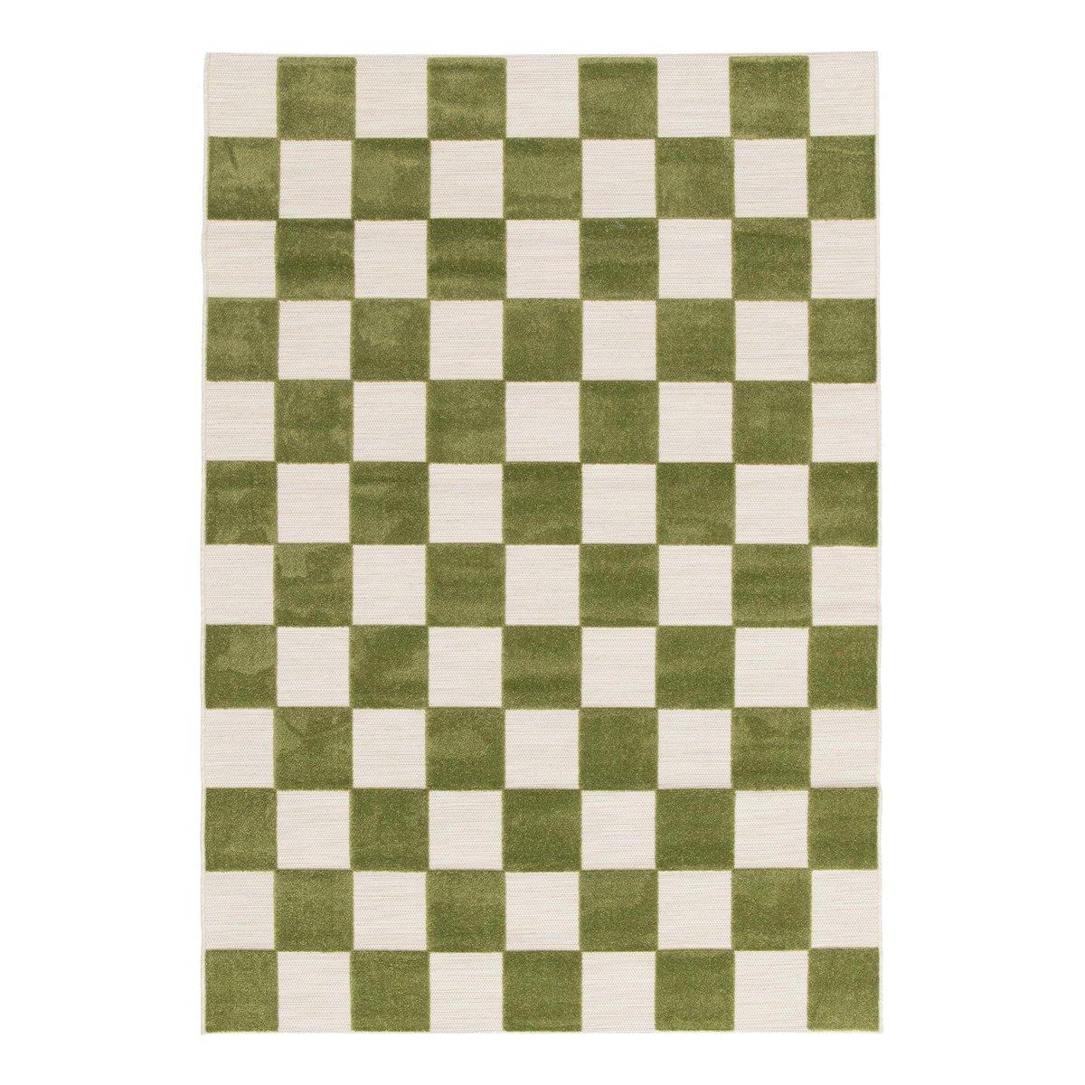 Tapis enfant avec effet sculpté PETITS CARREAUX vert naturel, AFK LIVING