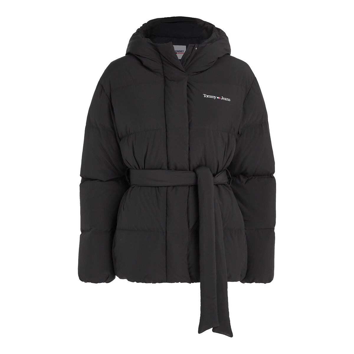 Doudoune à capuche courte ceinturée noir, TOMMY JEANS
