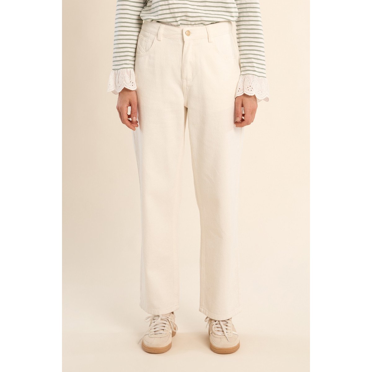 Pantalon droit blanc, MOLLY BRACKEN