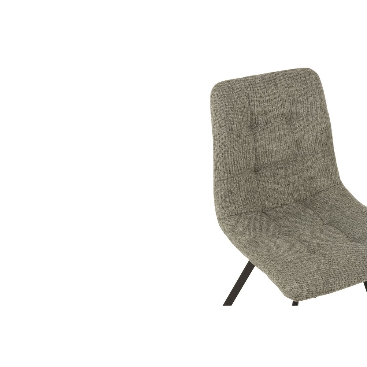 Chaises en tissu et en métal noir (lot de 2) - OLIVIA gris, HELLIN, DEPUIS 1862
