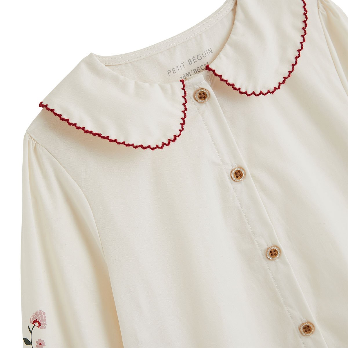 Blouse enfant en popeline Grace ecru, PETIT BEGUIN