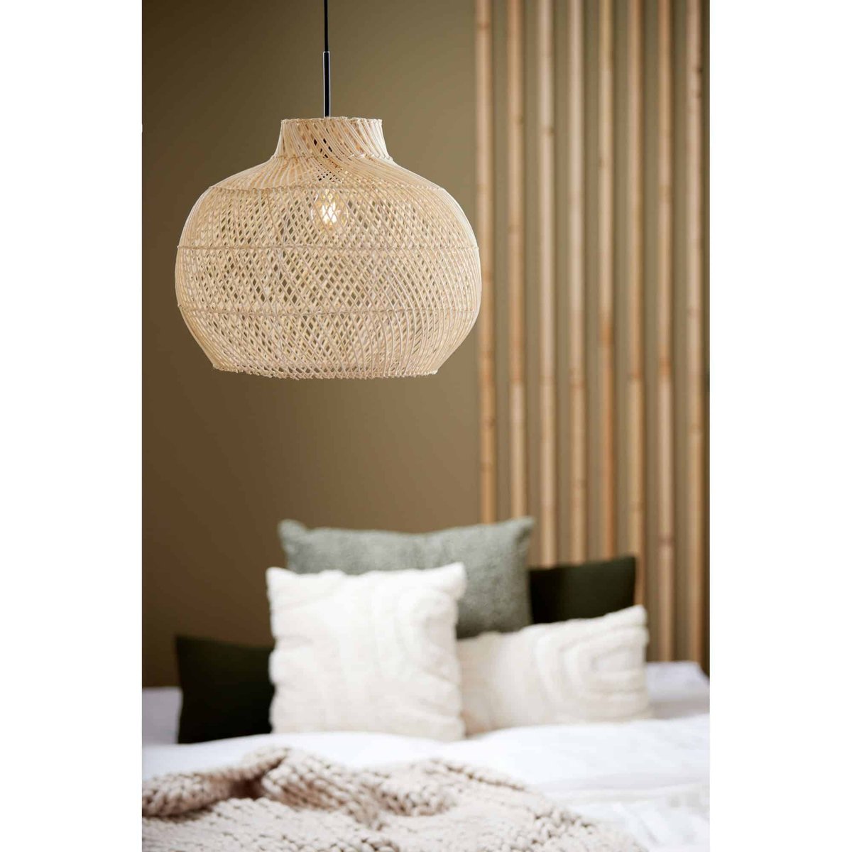 Suspension Rotan CHARITA naturel, LIGHT & LIVING 