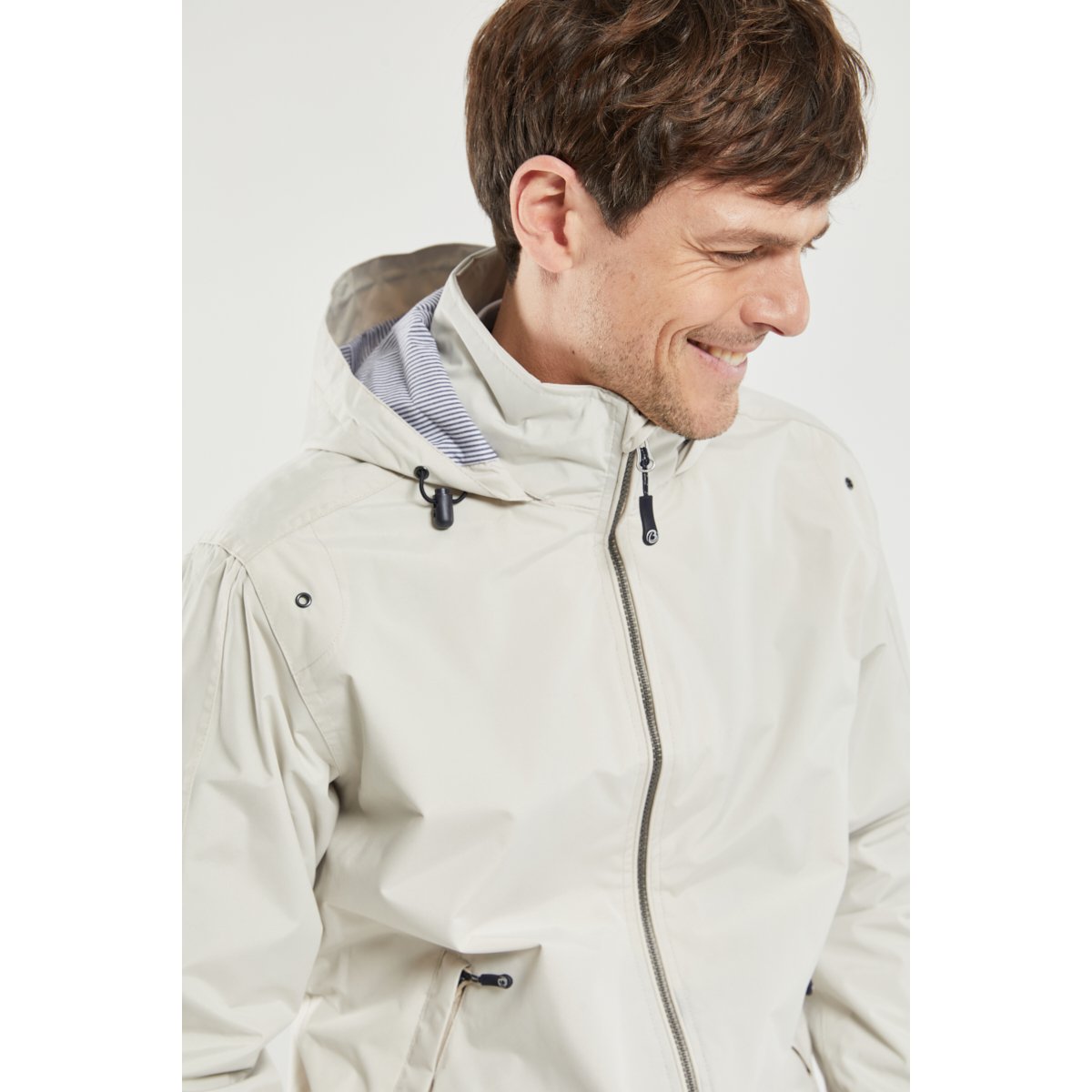 Blouson imperméable HORUS en polyester pour homme mastic, BERMUDES