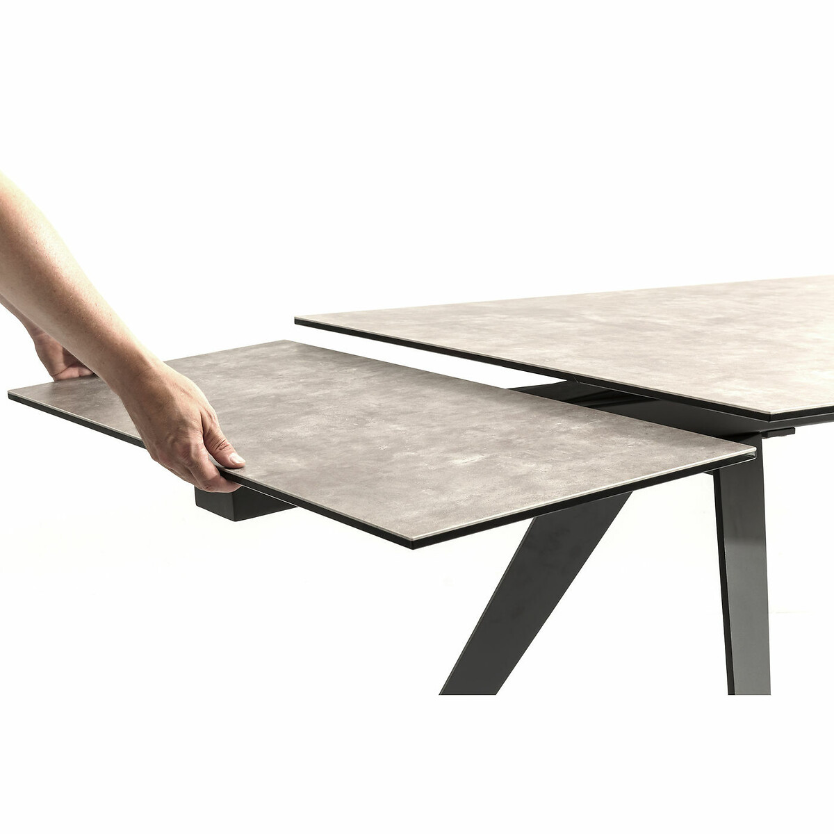 Extension Table Amsterdam Dark 160(40+40)x90cm black, KARE DESIGN