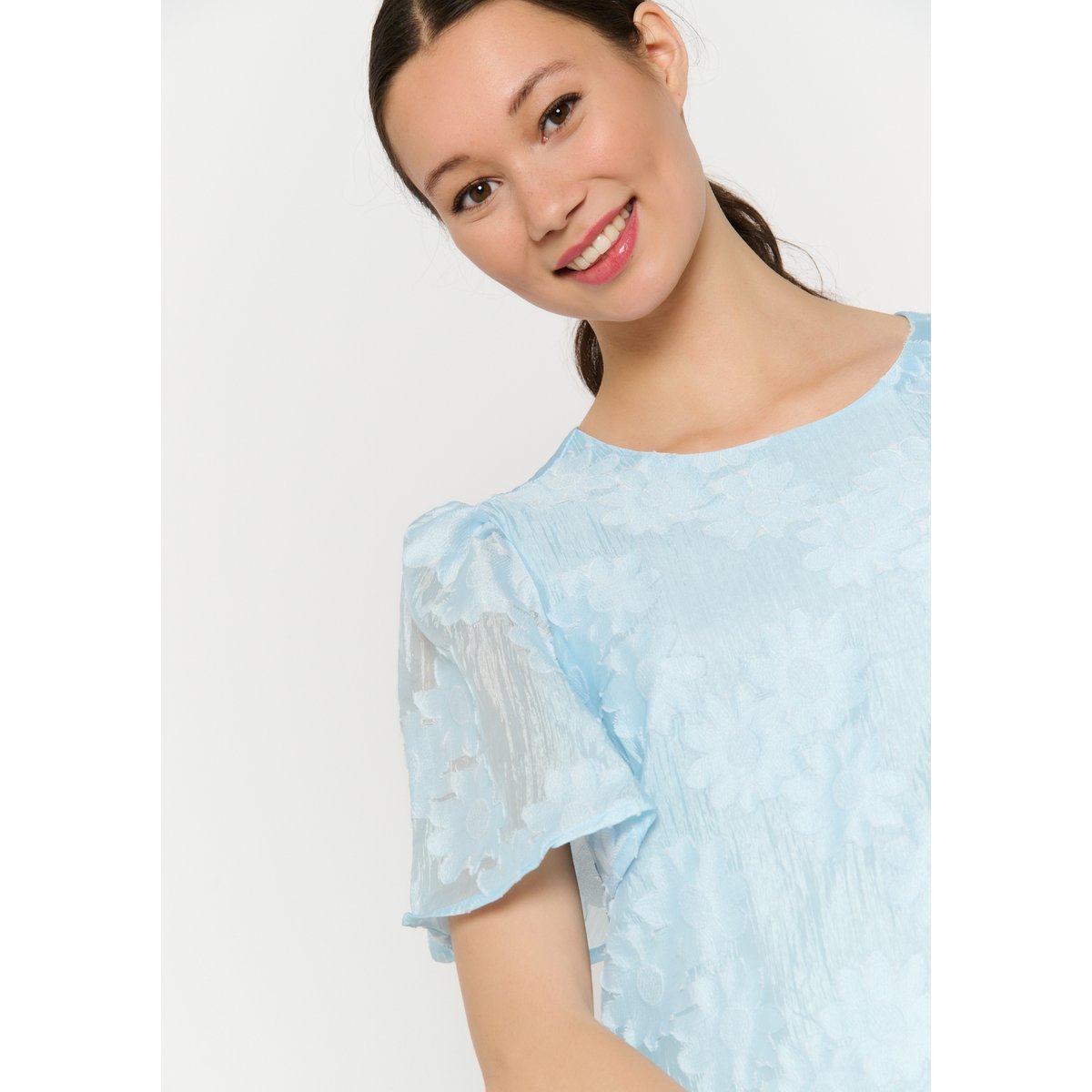 Robe fluide dos noué bleu pastel, LOLALIZA
