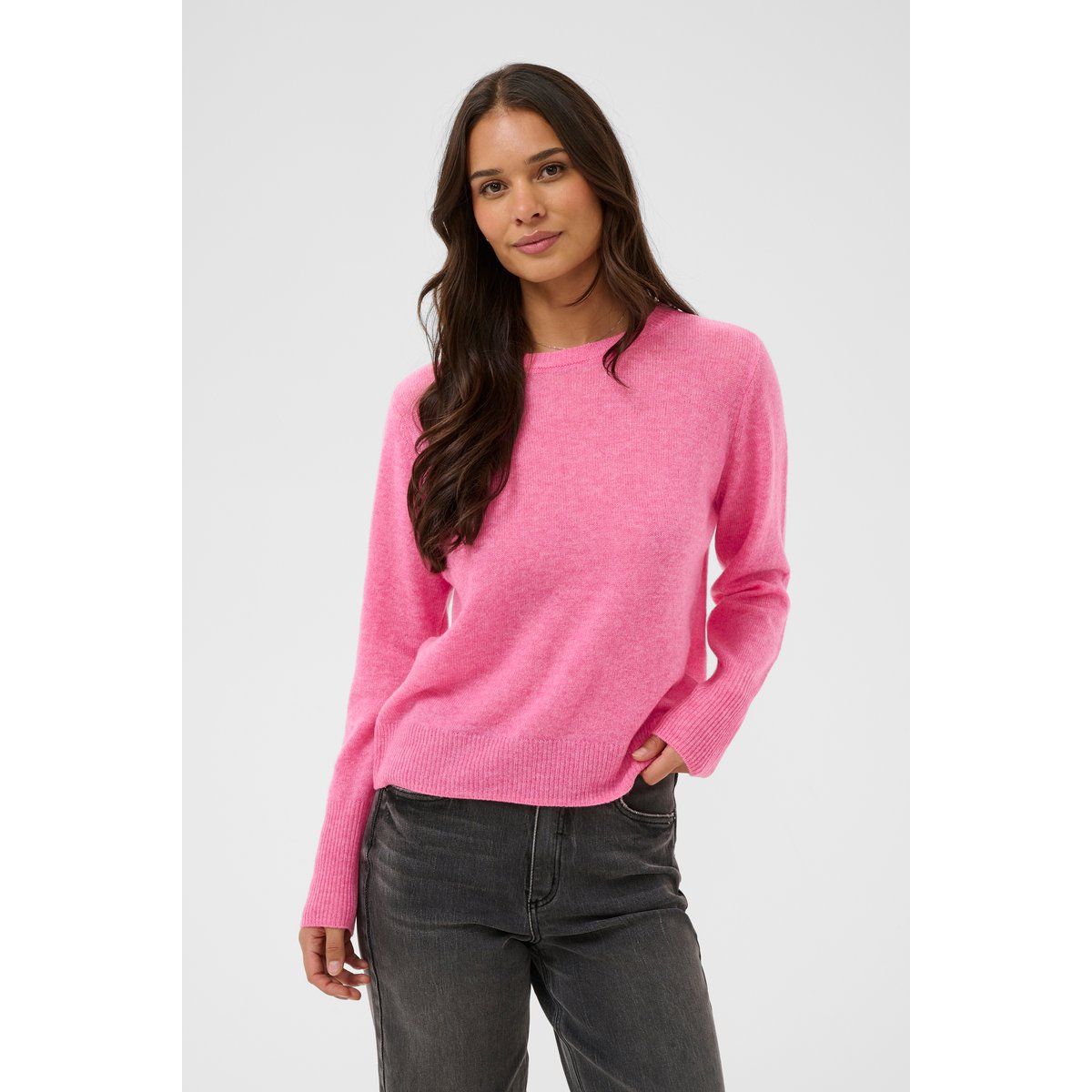 Pullover tricoté rose pink power melange, KAFFE