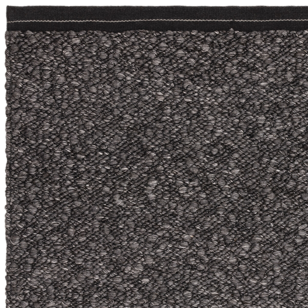 Boucle Textured Border Rug charcoal, SO'HOME