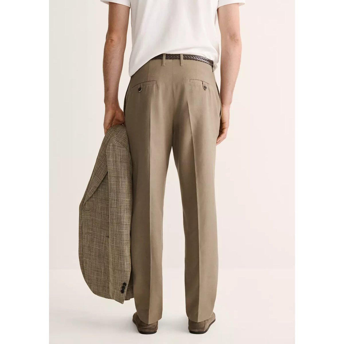 Pantalon regular-fit pinces kaki, MANGO MAN