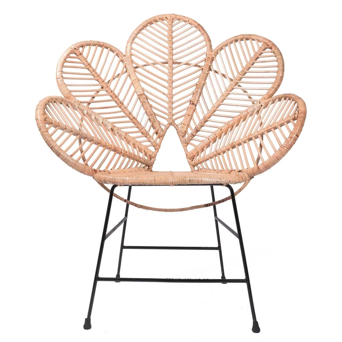 Chaise en rotin forme fleur COQUELICOT naturel, HYDILE