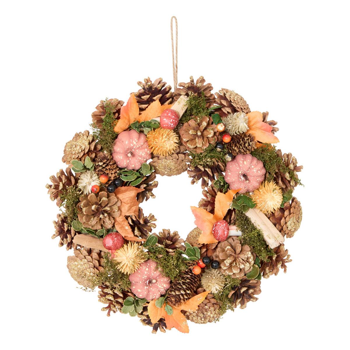 COURONNE AUTOMNALE D35CM multicolore, FEERIC LIGHTS & CHRISTMAS