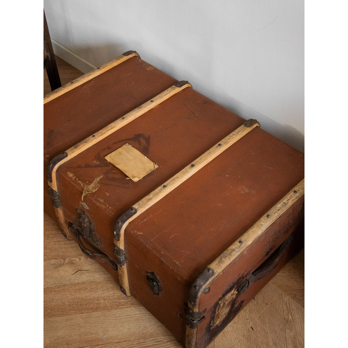 Grande malle en bois Lucienne N°200 - Bon état marron, DEBONGOUT