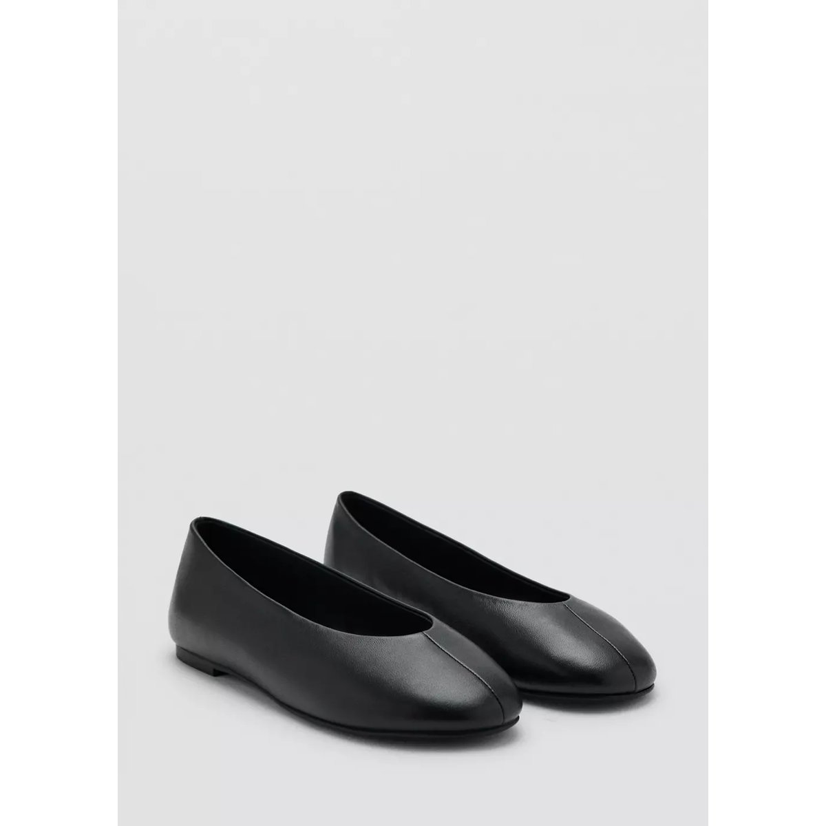 Chaussures plates cuir noir, MANGO TEEN