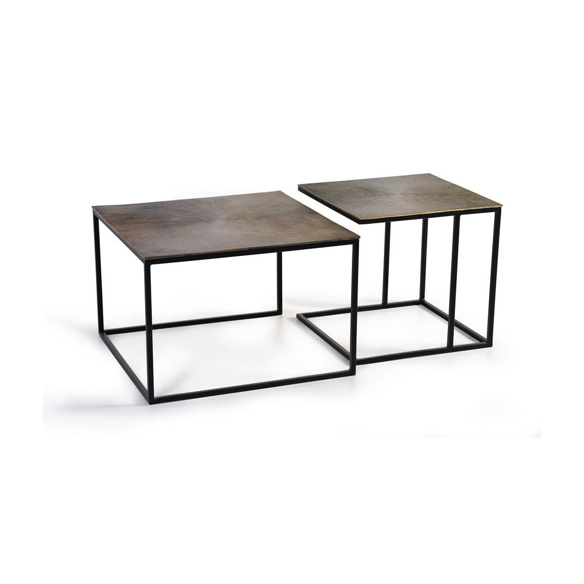 Lot de 2 tables basses bronze bronze, DECORATION D’AUTREFOIS