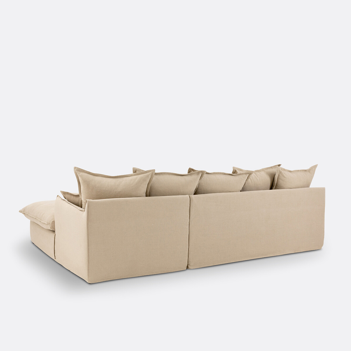 Sofá cama rinconero de 4 plazas, Comfort Bultex®, desenfundable, lino, ODNA natural, LA REDOUTE INTERIEURS