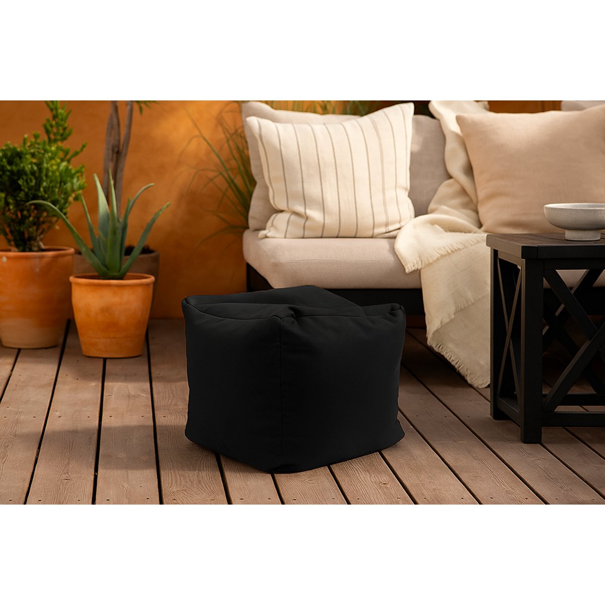 Pouf intérieur-extérieur PABLO ORIGINAL noir, JUMBO BAG