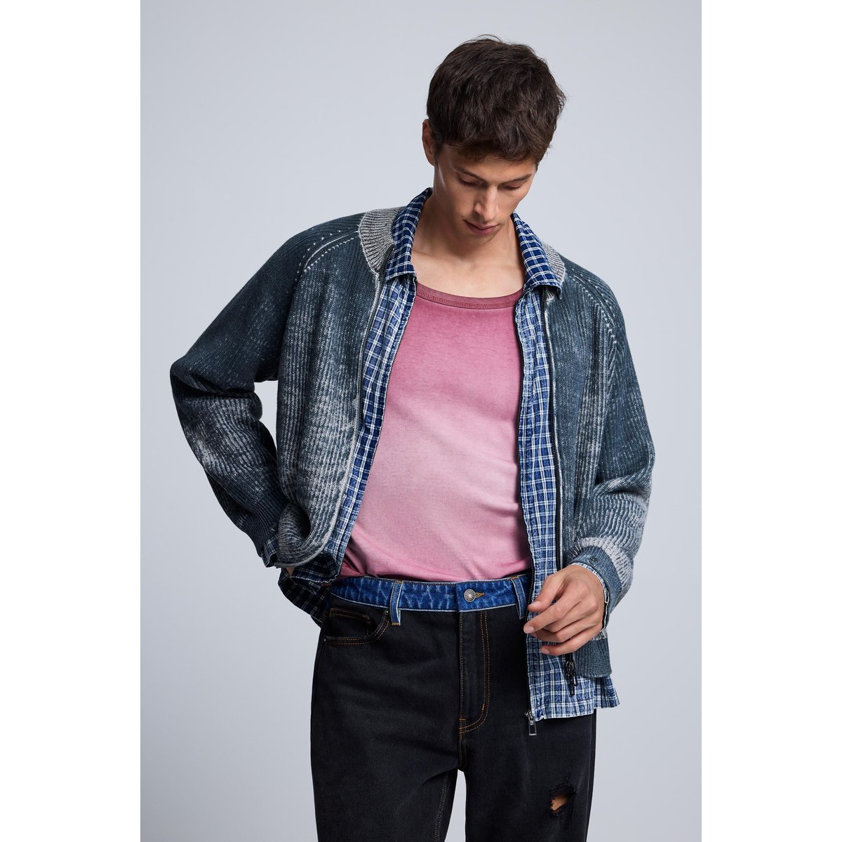 Jean à double taille noir, DESIGUAL