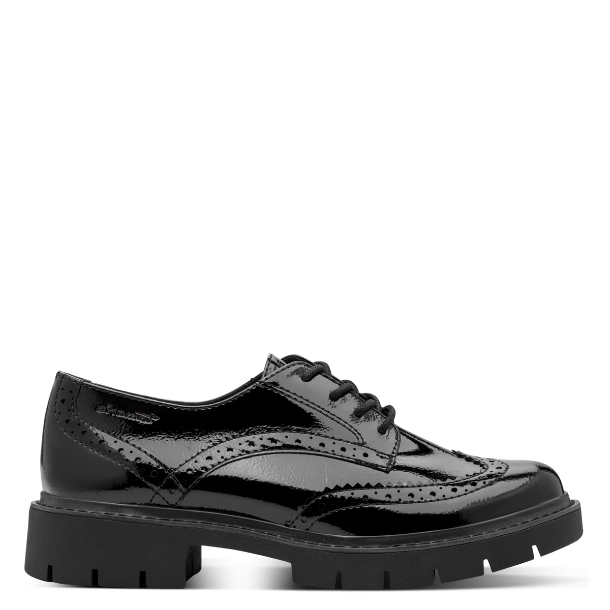 Derbie comfort weite noir laque, TAMARIS
