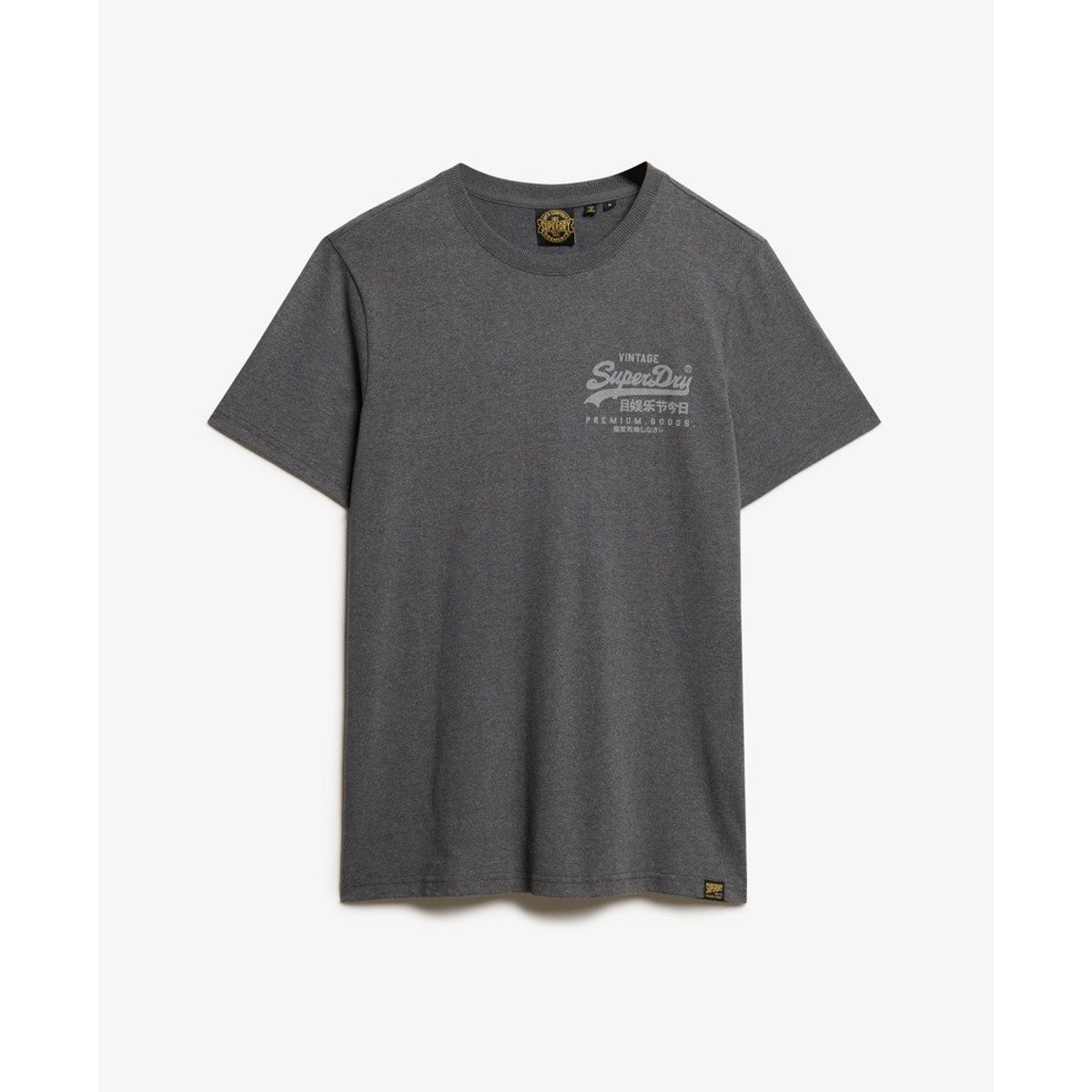 T-shirt Vintage Logo Heritage Chest gris granite chiné, SUPERDRY
